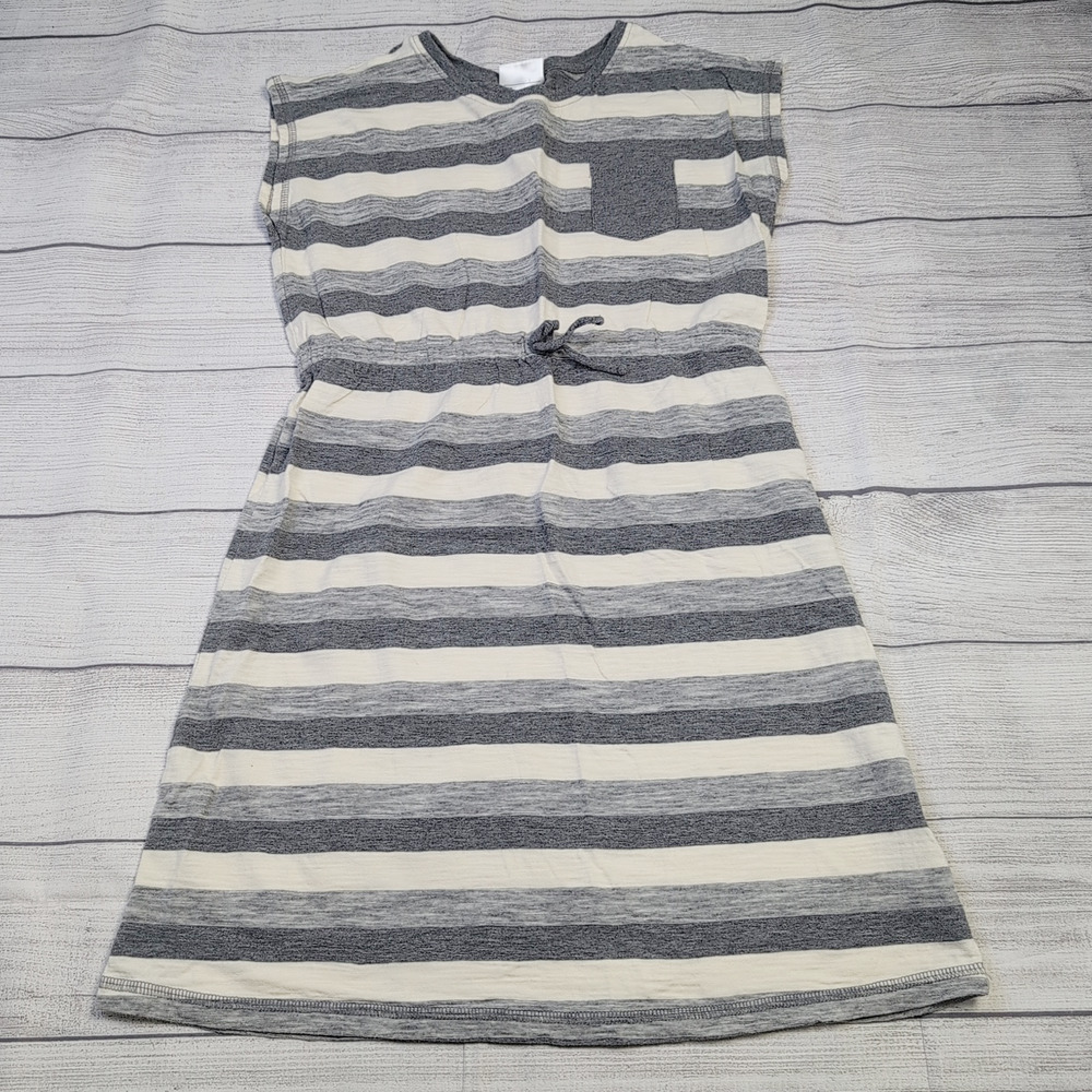 14/16 Hanna Andersson Gray Stripe Family Dress